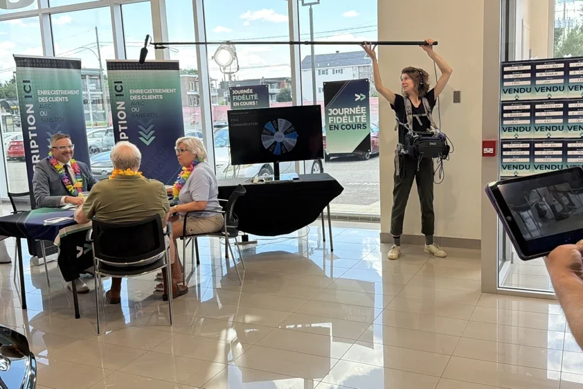 Customers' registration table during the Loyalty Day filmed for Fidgi